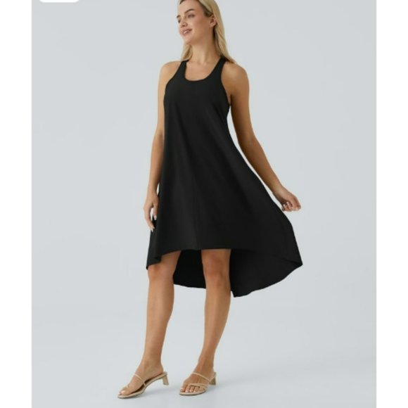 HALARA Dresses & Skirts - Breezeful™ Backless Racerback Side Pocket High Low Flowy Midi Quick Dry